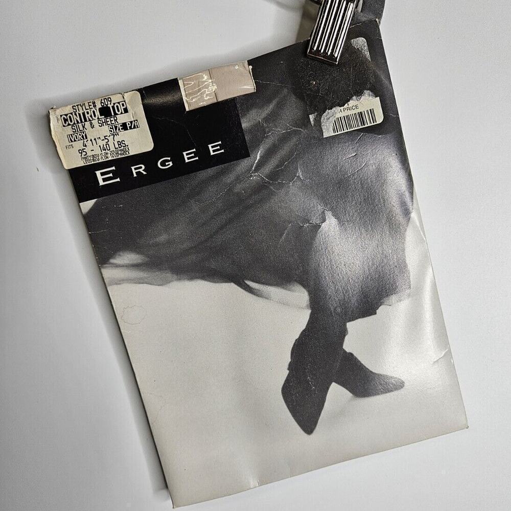 Vintage ERGEE #609 Control Top Silk & Sheer Ivory Size PA